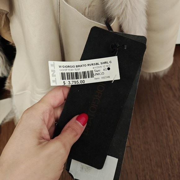 Brand New Giorgio Brato Real Shearling Reversible Leather Jacket Size IT40 - Picture 6 of 13